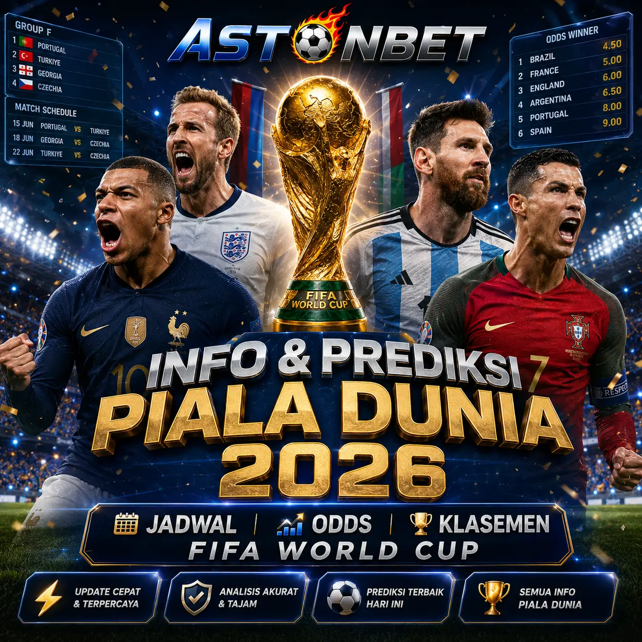 ASTONBET | Panen Kemenangan di Piala Dunia 2026 - Jadwal, Odds & Prediksi FIFA